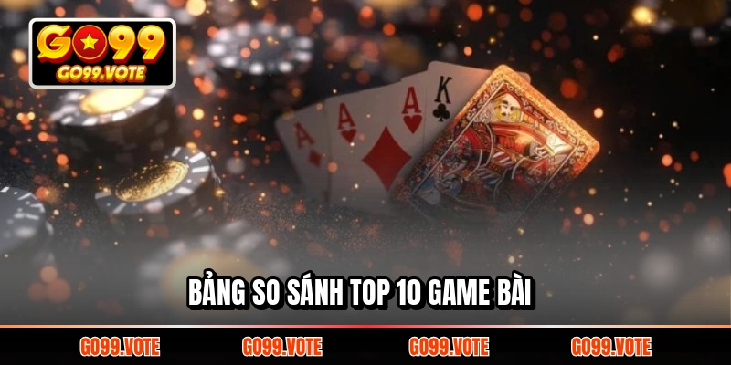 Bảng so sánh top 10 game bài